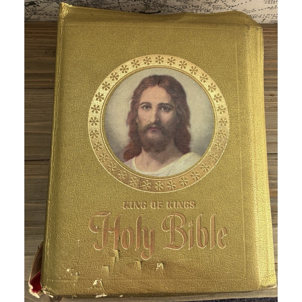 VTG 1956 King Of King Edition Large‎ Coffee Table Bible Catholic Religious